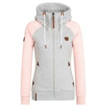 Women's Casual Zip Up Hoodies Coat Sweatshirt Long Sleeve Hooded Pink S