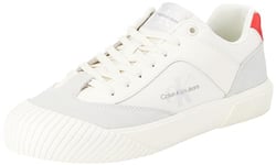 Calvin Klein Jeans Homme Skater Vulc Low Mix MG BTW YM0YM00916 Baskets vulcanisées, Beige (Creamy White/Oyster Mushroom/Fiery), 46 EU