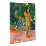 Words Of The Devil By Paul Gauguin Classic Painting Canvas Wall Art Print Ready to Hang, Framed Picture for Living Room Bedroom Home Office Décor, 24x16 Inch (60x40 cm)