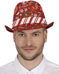 Röd Fedora Hatt med Julmotiv