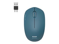 Port Connect Souris sans Fil pc Wireless 2.4 ghz Collection 2 pour Ordinateur - capteur Optique 1600 dpi - 3 Boutons - Compact. ambidextre & silencieuse Saphir Bleu foncé