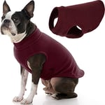 Gooby - Gilet en Polaire Extensible, Pull en Polaire pour Chien, Bordeaux, Longueur XL (16")