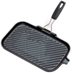 Poêle grill Le Creuset noir 36 cm fonte poignée silicone