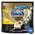 4x Finish Dishwasher Tablets 14 Pcs. Ultimate Plus Lemon