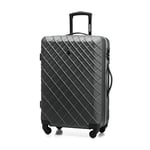 WITTCHEN Valise de Voyage Bagage à Main Valise Cabine Valise Rigide en ABS avec 4 roulettes pivotantes Serrure à Combinaison Poignée télescopique Classic Line Taille M Noir