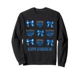 Cute Coquette Bow Menorah Happy Hanukkah Jewish Chanukah Sweatshirt