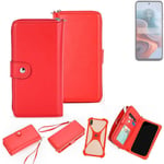 2in1 cover wallet + bumper for Motorola G34 5G Phone protective Case red