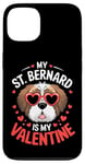 iPhone 13 St Bernard My Valentines Hearts Day Dog Mom Dad Case