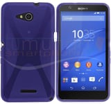 Coque Gel TPU X-Line Violet + Protection Ecran pour Sony Xperia E4G Etui