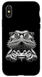 Coque pour iPhone X/XS Lunettes Nerdy Dragon Barbu Amusant Gamer