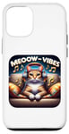 Coque pour iPhone 12/12 Pro Meeow-Vibes Casque pour chat