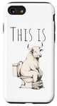 iPhone SE (2020) / 7 / 8 Funny Bull Sitting on Toilet – Hilarious Animal Adult Joke Case