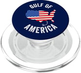 Golfe des États-Unis Amérique Carte drôle Golfe du Mexique Drapeau USA 4 juillet PopSockets PopGrip pour MagSafe