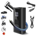 Compresseur à Air Portatif,Lytool Mini Compresseur à Air Portatif Electrique 150PSI 12V DC,Gonfleur Pneus Voiture,avec Lumière LED,Accessoire Voiture pour Hommes,Vélo Moto Bicyclette Auto Boule Balle