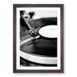 Big Box Art Vinyl Record Player Framed Wall Art Picture Print Ready to Hang, Walnut A2 (62 x 45 cm)