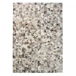 Tapis en peau de vache 120x170 gris et beige kilm fait à la main TRIMULTI