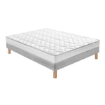 Ensemble Matelas Douces Nuits Mawi Mousse 25 kg/m3 + Sommier Base Ferme 140x200