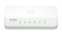 D-LINK – 5-Porttinen Ethernet Easy Desktop kytkin, 5-porttia 10/100Mbps, valkoinen (GO-SW-5E/E)