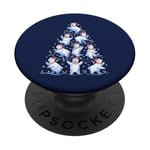 Ours polaire Arbre de Noël Drôle Ours de glace Vacances PopSockets PopGrip Adhésif