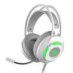 AJAZZ X120 - GAMING Hörlurar Med LED-ljus Noise Cancelling USB kabel 2.2m Silver