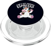 Can't Get Enough Espresso Funny Unicorn Coffee Lover Humour PopSockets PopGrip pour MagSafe