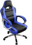 Chaise Gaming,Fauteuil Gamer Ergonomique PU Pivotant avec Hauteur Réglable,Siege Bureau Large Confortable,Bleu,67 x 63 x 124 cm