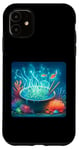 Coque pour iPhone 11 Nouilles ramen comme vrilles bioluminescentes sous la mer. Corail