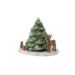 Villeroy & Boch - Christmas Toy’s Memory Sapin de Noël avec des Animaux de la forêt, Figurine décorative en Porcelaine Dure, Convient pour Les Bougies Chauffe-Plat, Multicolore, 23 x 17 x 17 cm