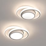 Comely 2 Pièces Plafonnier LED, Rond Lampe de plafond 32W 2350lm, Moderne Luminaire Plafonnier pour Couloir Coucher Salle de Bains Cuisine Salon, Lumière Naturelle 4500K, Diamètre 28cm