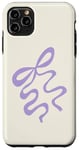 Coque pour iPhone 11 Pro Max Lilas Violet Bow Illustration Dessinée à la main Coquette Esthétique