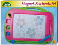 Lena- Grand magnétique Environ 41 cm poignée, Stylo attaché et 3 tampons Magique pour Enfants à partir de 3 Ans-Tableau de Peinture avec 4 échantillons de Couleurs, 65714, Rose