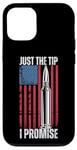 iPhone 12/12 Pro Just The Tip Gun Bullet US Flag Rifle Machine Gun Men Women Case