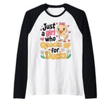 Just a Girl Who Quacks Up for Ducks Cute Cartoon Design Raglan Baseball Tee