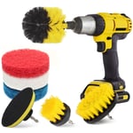 Yeelua Drill Brush Attachment Set, All-Purpose Power Scrubber Cleaning Kit, for Bathroom Surfaces, Grout, Floor, Tub, Shower, Tile, Corners, Kitchen and Car.