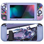 PlayVital ZealProtect Coque pour Nintendo Switch,Cover de Protection pour Switch avec Protection d'écran en Verre Trempé&Capuchon Joystick&Caps Boutons Direction ABXY-Mecha Neko