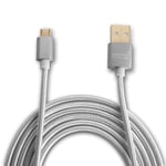 Silver Câble De Charge Rapide Et De Données De 2 Mètres Pour Samsung Galaxy Tab S Sm T700, S2 Sm T710, S2 Sm T715, S2 Sm T813, J , Sm T580 Tablette, 6 Pieds 5 Pouces