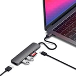 Adaptateur Multiport Usb-C Slim 60W V2 Avec Usb-C 60W,Hdmi 4K(60Hz),Lecteurs De Cartes Micro/Sd,Usb 3.0-Pour Macbook Pro/Air M2/M1,Ipad Pro/Air M2/M1,Mac Mini M2,Imac M1(Space Gray)