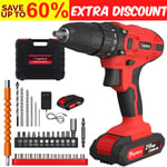 21V Electric Screw Driver Cordless Drill Kit Combi Screwdrivers Drills LED Light