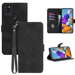 GOTOURED for Samsung A21S Phone Case/Galaxy A21S Wallet Case,Card Holder Leather Stand,Wrist Strap,Magnetic Closure,Shockproof Protective Kickstand Flip Cases Cover (Black)