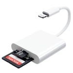 Byscoon-Lecteur De Carte Usb 2 En 1 Pour Apple Iphone 14,13,12 Pro Max,Adaptateur Otg,Convertisseur De Données De Photo D'appareil Photo,Éclairage Vers Tf Sd,3.0 - Type White