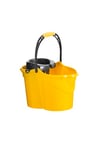 Maya Seau Ergo Pro | Forme Ovale | Capacité de 15 litres | Égouttoir Inclus | Poignée en Caoutchouc | Couleur Rouge, Jaune, Vert ou Bleu | Réf 09115 (Jaune)