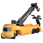 GizmoVine Tow Truck Toy, Construction Toys, Friction Car Trailer with 360° Rotating Crane Arm, 180° Rotating Head, Gift for 3 4 5 Year Olds