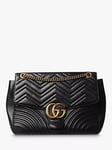 Pre-loved GUCCI GG Marmont Chevron Large Leather Camera Bag, Black