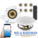 Amplified Wi-Fi Bluetooth Ceiling Speakers (x8) Multi Room Network Smart Control