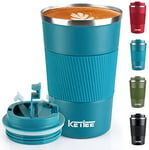 KETIEE Travel Mugs, 380ml Insulated Coffee Cup with Leakproof Lid,Reusable Coffee Cups Travel Cup,Coffee Travel Mug,Double Walled Coffee Mug,Stainless Steel thermaol Mug for Hot Cold Drinks,Blue