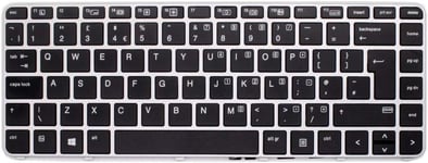 Clavier de rechange pour ordinateur portable HP EliteBook 840 G3,740 G3,745 G3,Clavier anglais non rétroéclairé,Clavier anglais QWERTY 836307-031 avec cadre argenté + souris/pointeur de piste