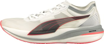 Puma Deviate Nitro Elite Racer Womens Running Shoes White Carbon Plated Trainers