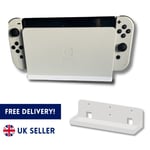 1PCS White Wall Mount Holder for OLED Nintendo Switch Bracket Shelf Organiser UK