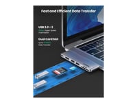 Ugreen 6-In-2 Usb C Hub - Dockningsstation - Usb-C 3.1 Gen 2 / Thunderbolt 3 - Hdmi - För Apple Macbook Air (Early 2020, Late 2018, Late 2020, Mid 2019)  Macbook Pro (Early 2020, Late 2016, Mid 2017, Mid 2018, Mid 2019)