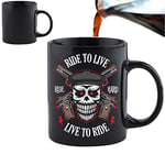 Tasse de motard | Tasse à café changeant de chaleur | Tasse de moto pour homme, tasse fantaisie, cadeau pour meilleur ami, petit ami, mari, fiancé (motard 3)